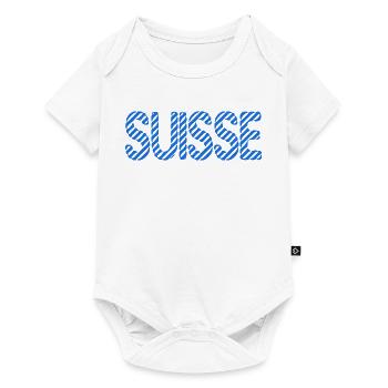 SUISSE. HUMOUR. PAYS. DRAPEAU - Body à manches courtes Premium Bébé - blanc - Devant