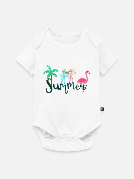Sommer - Baby Premium Kurzarmbody - Weiß