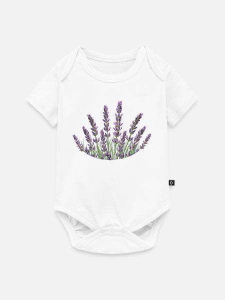 Lavendelhalme Lavendel - Baby Premium Kurzarmbody - Weiß
