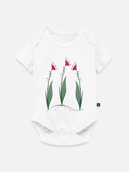 Blüten, Flowers - Baby Premium Kurzarmbody - Weiß