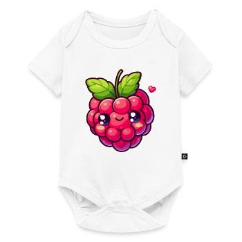 Himbeere - Herz - Baby Premium Kurzarmbody - Weiß - Vorne
