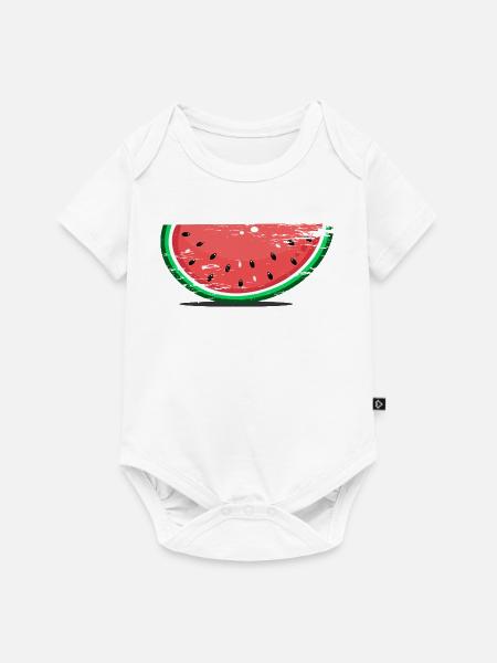 Wassermelone Design Scheibe used - Baby Premium Kurzarmbody - Weiß