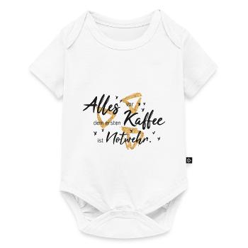 Alles vor dem ersten Kaffee ist notwehr - Baby Premium Kurzarmbody - Weiß - Vorne