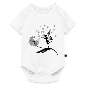 Papillons design puste fleurs prairie coeurs fées - Body à manches courtes Premium Bébé - blanc - Devant