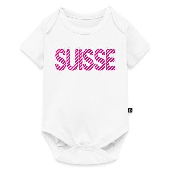 SUISSE. PAYS. GENEVE. HUMOUR. DRAPEAU. GENEVE - Body à manches courtes Premium Bébé - blanc - Devant