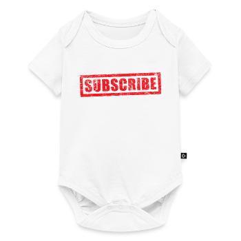 Grunge-Stempel abonnieren - Baby Premium Kurzarmbody - Weiß - Vorne