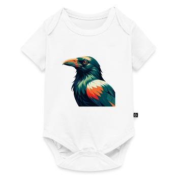 Crow Cartoon Character Colorful Pet Animal - Baby Premium short-sleeve bodysuit - white - Front