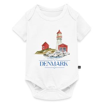 Dänemark Leuchtturm tiny Haus am Meer - Baby Premium Kurzarmbody - Weiß - Vorne