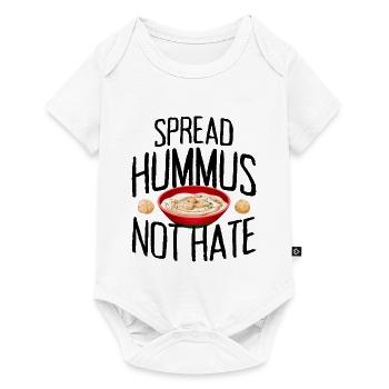 Faites-vous plaisir avec le végétalien Hummus Not Hate - Body à manches courtes Premium Bébé - blanc - Devant