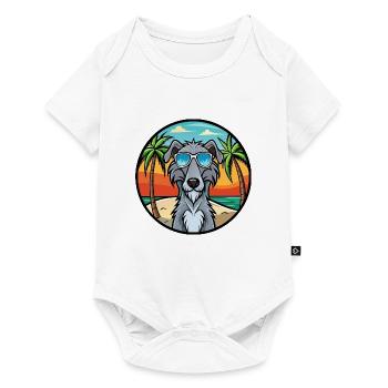 Schottische Hirschhund Hunderasse Cartoon Sonnenbrille - Baby Premium Kurzarmbody - Weiß - Vorne