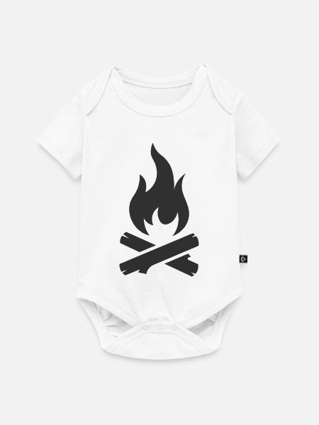 Lagerfeuer-Logo-Symbol - Baby Premium Kurzarmbody - Weiß