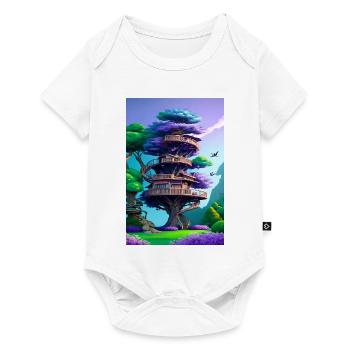Treehouse Purple - Baby Premium Kurzarmbody - Weiß - Vorne