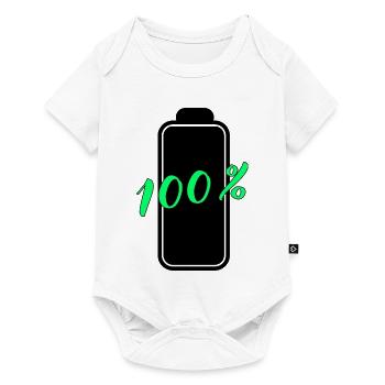 Batterie hat 100% volle Energie - Baby Premium Kurzarmbody - Weiß - Vorne