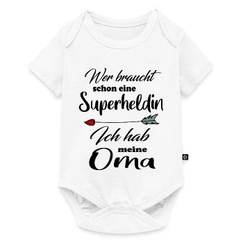 Superheldin Familie Oma - Baby Premium Kurzarmbody - Weiß - Vorne