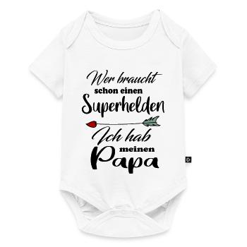 Superhelden Familie Papa - Baby Premium Kurzarmbody - Weiß - Vorne