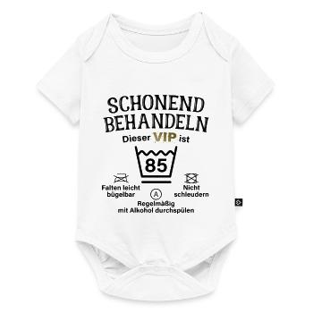 85. Geburtstag Schonend Behandeln 85 VIP ist 85 - Baby Premium Kurzarmbody - Weiß - Vorne