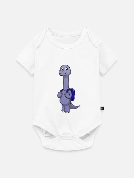 School Dino - Baby Premium Kurzarmbody - Weiß