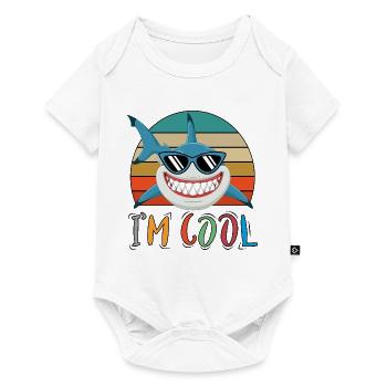 Baby Kinder Hai Fisch Tiere Lustig Sonnenbrille - Baby Premium Kurzarmbody - Weiß - Vorne