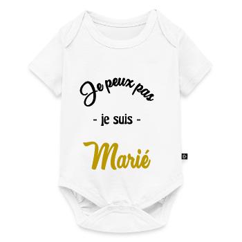 JUST MARRIED. EVJF - Body à manches courtes Premium Bébé - blanc - Devant