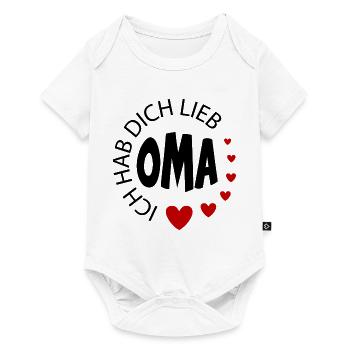 Baby Sprüche Ich hab dich lieb Oma - Baby Premium Kurzarmbody - Weiß - Vorne