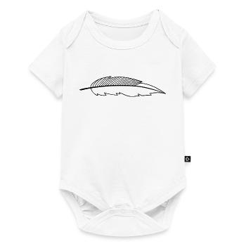 Feder - Baby Premium Kurzarmbody - Weiß - Vorne