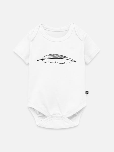 Feder - Baby Premium Kurzarmbody - Weiß