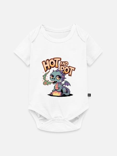 Heiß und faul - Baby Premium Kurzarmbody - Weiß