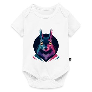 Low-poly Squirrel - Baby Premium short-sleeve bodysuit - white - Front