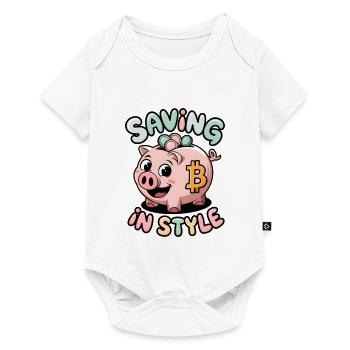 Saving In Style - Baby Premium short-sleeve bodysuit - white - Front