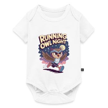 Laufende Eulennacht - Baby Premium Kurzarmbody - Weiß - Vorne