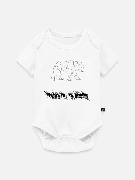 Geometrischer Bär - Baby Premium Kurzarmbody - Weiß