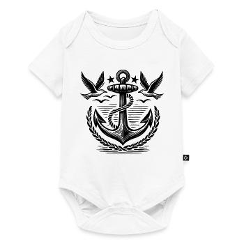 Logo de l’ancre Seagulls - Body à manches courtes Premium Bébé - blanc - Devant