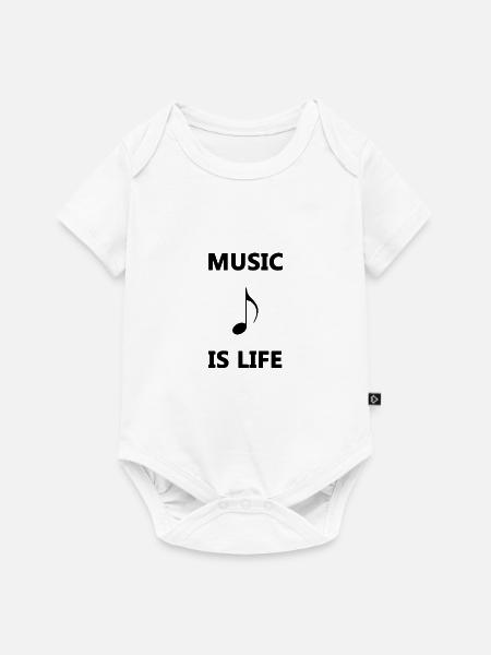 Music is life - Baby Premium Kurzarmbody - Weiß