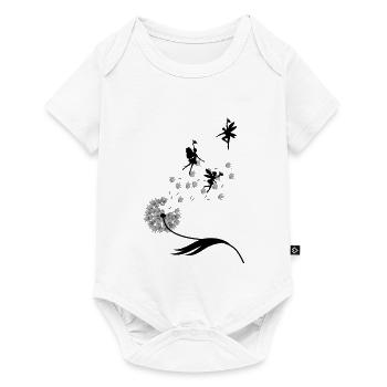 Papillons design puste fleurs prairie coeurs fées - Body à manches courtes Premium Bébé - blanc - Devant