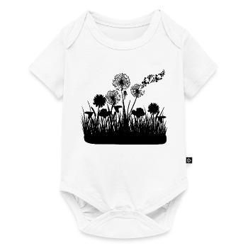 Butterfly Design Pust flowers meadow hearts - Baby Premium short-sleeve bodysuit - white - Front