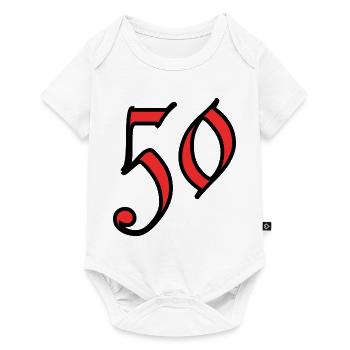 50. 50 ANS. 50e ANNIVERSAIRE. ANNIVERSAIRE 50 ANS. - Body à manches courtes Premium Bébé - blanc - Devant