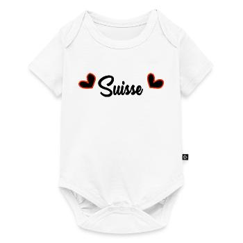 SUISSE. PAYS. GENEVE. SUISSE. HUMOUR. PAYS - Body à manches courtes Premium Bébé - blanc - Devant