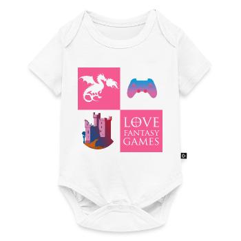 Jeu de dragon fantastique - Body à manches courtes Premium Bébé - blanc - Devant