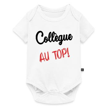 COLLEGUE. HUMOUR. RETRAITE. RETRAITE. RETRAITEE - Body à manches courtes Premium Bébé - blanc - Devant