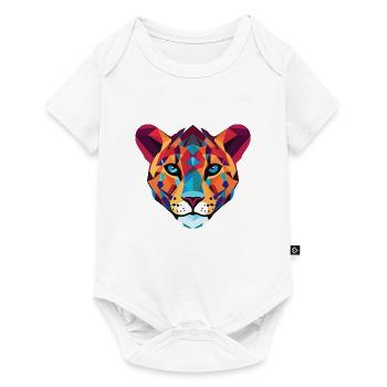 Gepard bunte Aquarell-Tier-Illustration - Baby Premium Kurzarmbody - Weiß - Vorne