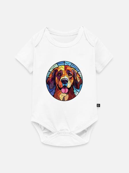 Akbash Hund Aquarell Bunte Malerei - Baby Premium Kurzarmbody - Weiß