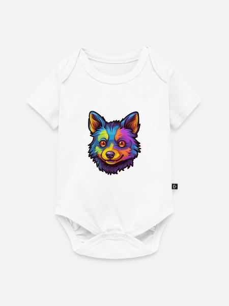 Schipperke Hunderasse Cartoon Kawaii Illustration - Baby Premium Kurzarmbody - Weiß