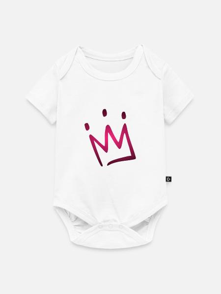Krone Rosa - Baby Premium Kurzarmbody - Weiß