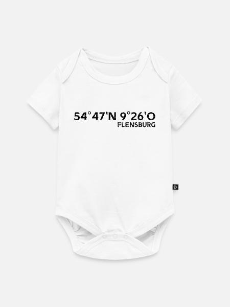 Flensburg Koordinaten Souvenir - Baby Premium Kurzarmbody - Weiß