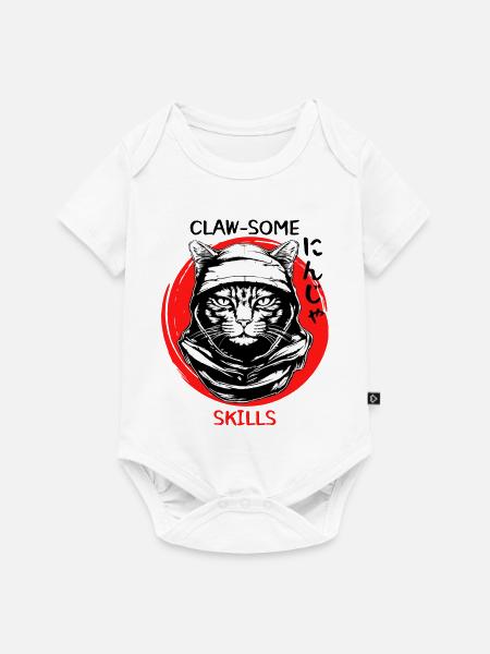 Ninja Cat - Baby Premium Kurzarmbody - Weiß