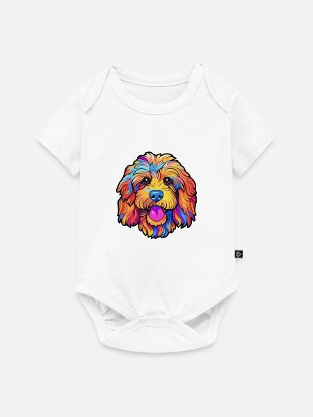 Cockapoo Hunderasse Cartoon Kawaii Illustration - Baby Premium Kurzarmbody - Weiß
