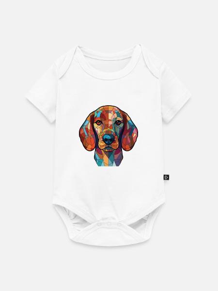 Litauische Jagdhunderasse Aquarellillustration - Baby Premium Kurzarmbody - Weiß