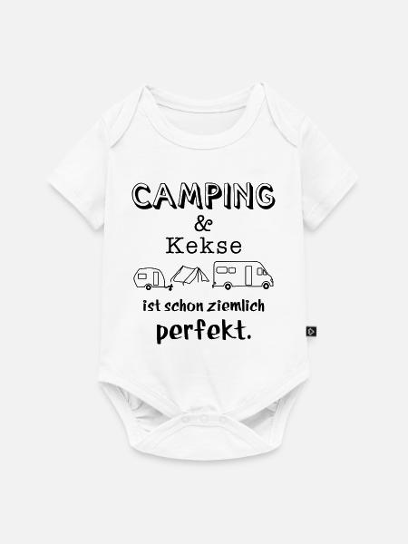 camping und kekse - Baby Premium Kurzarmbody - Weiß