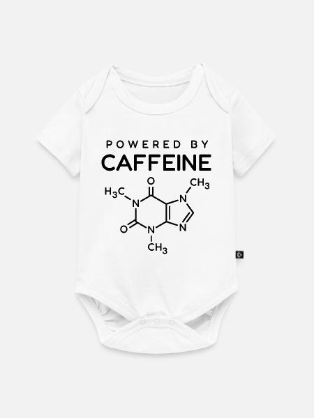 Angetrieben von Koffein-Chemikalieformel - Baby Premium Kurzarmbody - Weiß