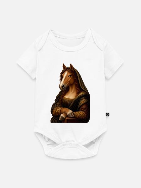 Mona Lisa als Pferd - Baby Premium Kurzarmbody - Weiß